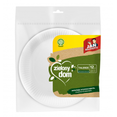 Zielony Dom Talerze biodegradowalne papierowe 23 cm 12 szt